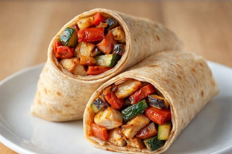 Chicken and Roasted Vegetable Wraps
