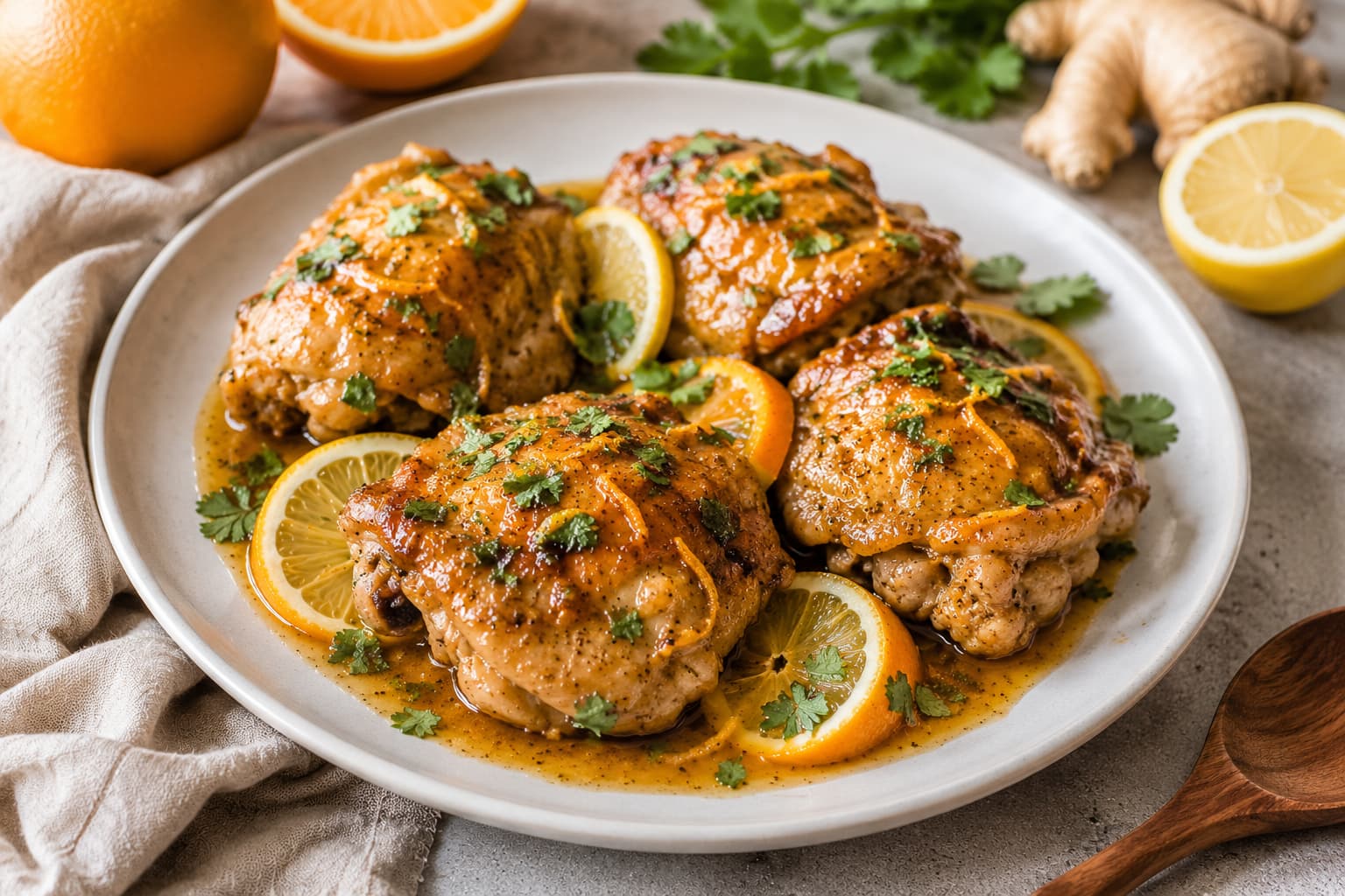 Ginger Citrus Chicken Thighs – Easy Diabetes-Friendly Chicken Dinner