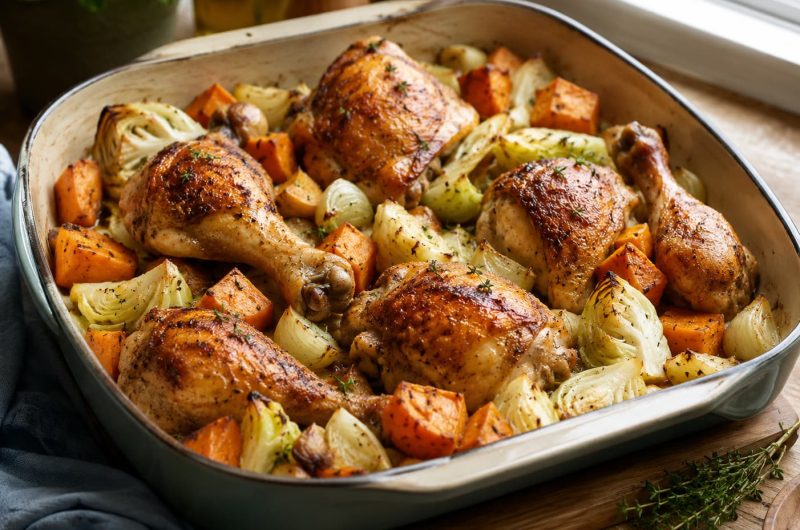One-Pot Roast Chicken Dinner with Vegetables