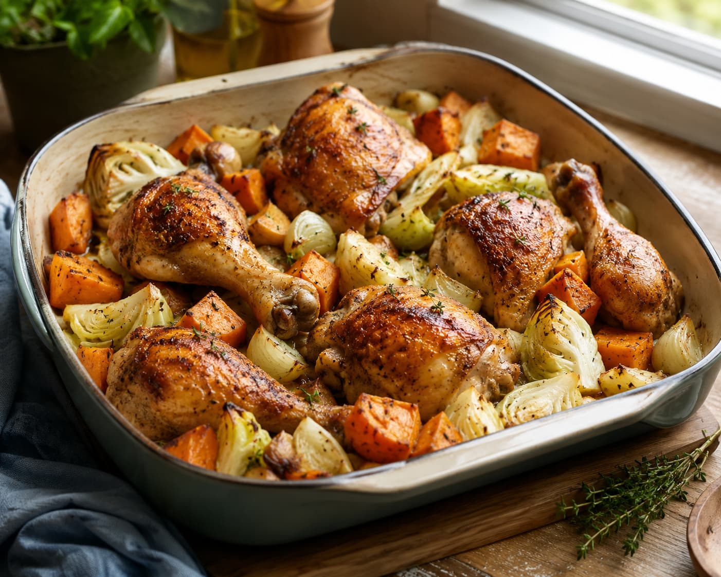 One-Pot Roast Chicken Dinner with Vegetables